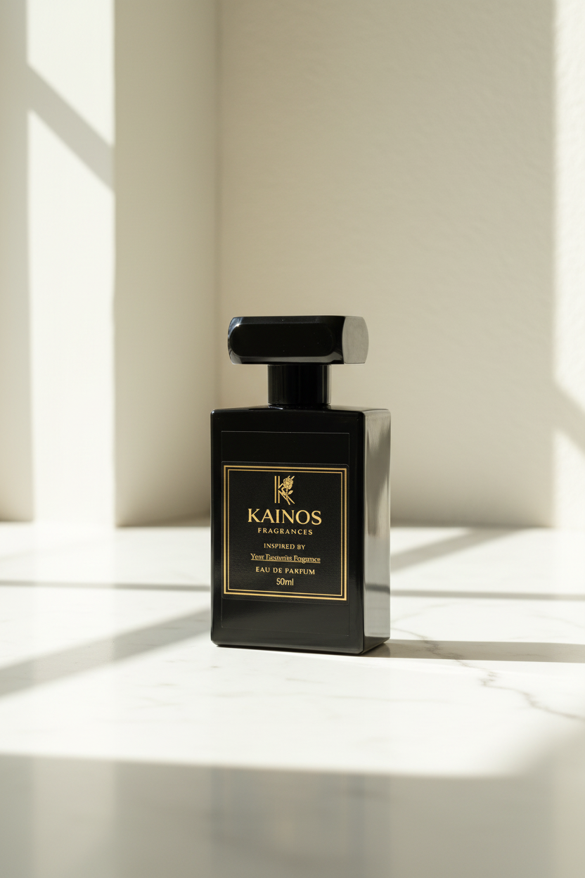 Kainos Fragrances bottle with natural bright background