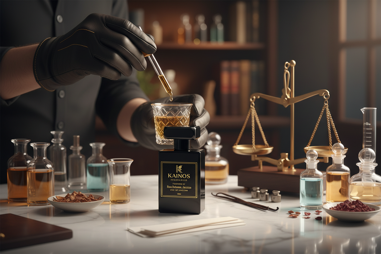 Luxury perfume making with pipettes